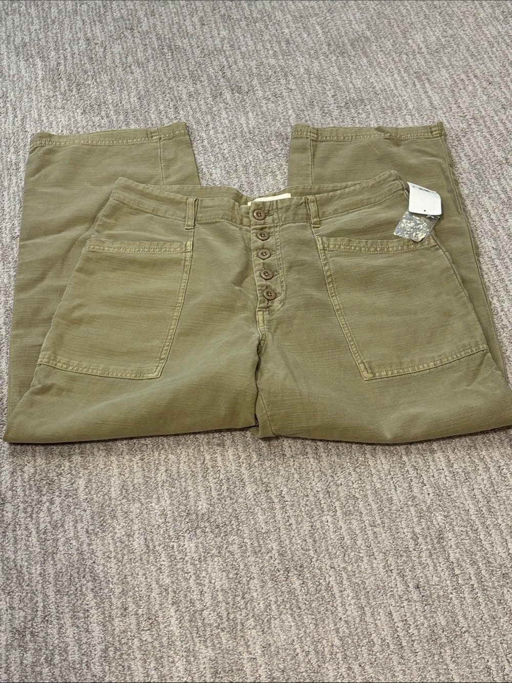 Women’s High-Rise Ankle Utility Pants in Olive Green Lucky Brand size 10 NWT